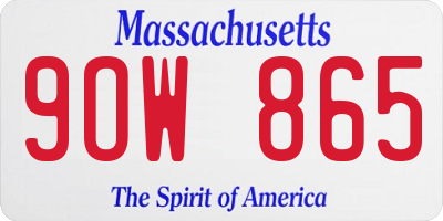 MA license plate 9OW865
