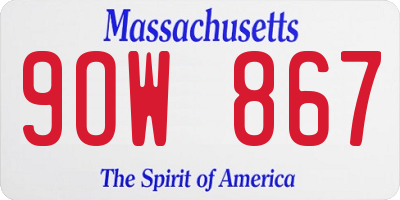 MA license plate 9OW867