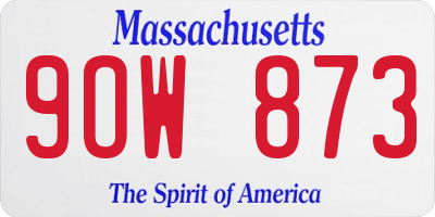 MA license plate 9OW873