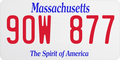 MA license plate 9OW877
