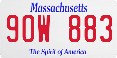 MA license plate 9OW883