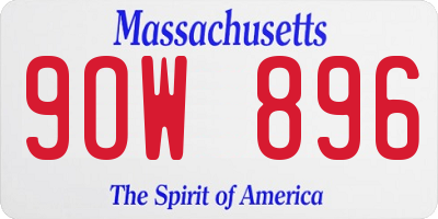 MA license plate 9OW896