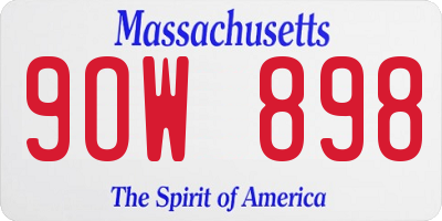 MA license plate 9OW898