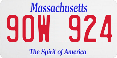 MA license plate 9OW924