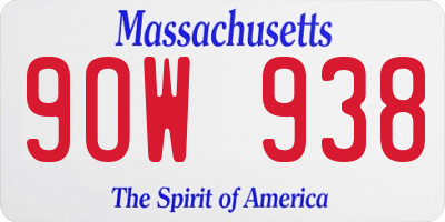 MA license plate 9OW938