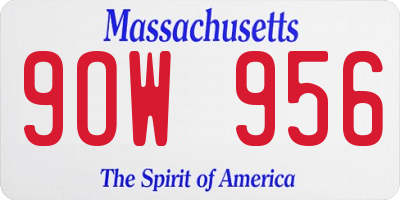 MA license plate 9OW956