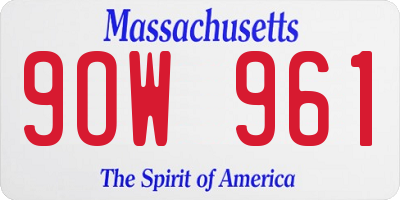 MA license plate 9OW961