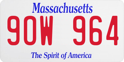 MA license plate 9OW964