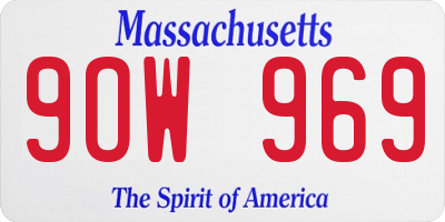 MA license plate 9OW969