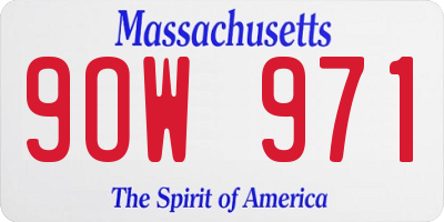 MA license plate 9OW971