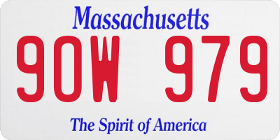 MA license plate 9OW979