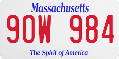 MA license plate 9OW984