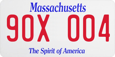 MA license plate 9OX004