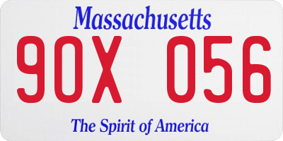 MA license plate 9OX056