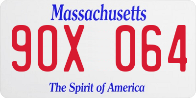 MA license plate 9OX064