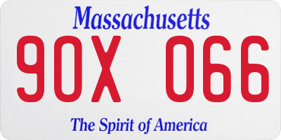 MA license plate 9OX066