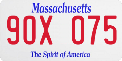 MA license plate 9OX075