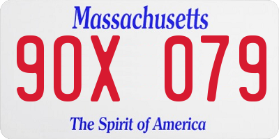 MA license plate 9OX079