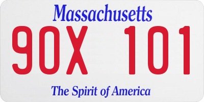 MA license plate 9OX101