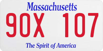 MA license plate 9OX107