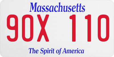 MA license plate 9OX110