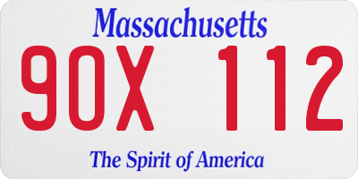 MA license plate 9OX112
