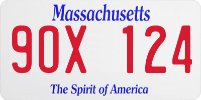 MA license plate 9OX124