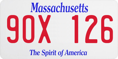 MA license plate 9OX126