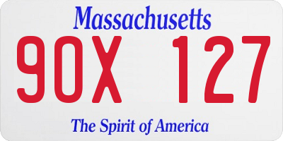MA license plate 9OX127