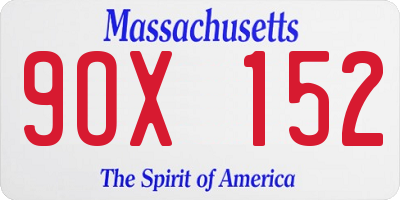 MA license plate 9OX152