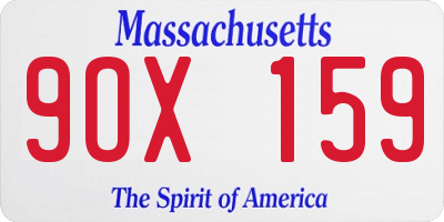 MA license plate 9OX159