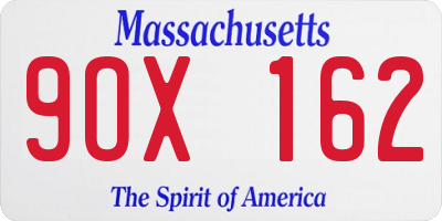 MA license plate 9OX162
