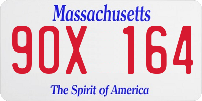MA license plate 9OX164