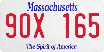 MA license plate 9OX165