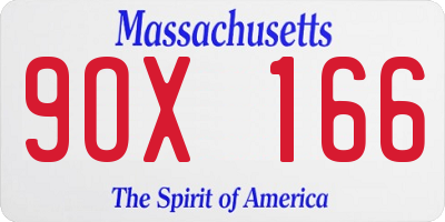 MA license plate 9OX166