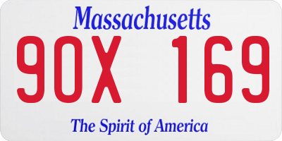 MA license plate 9OX169