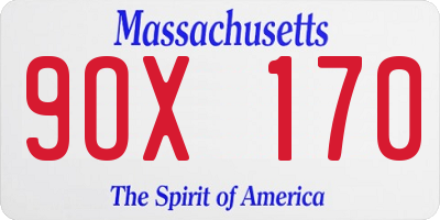 MA license plate 9OX170