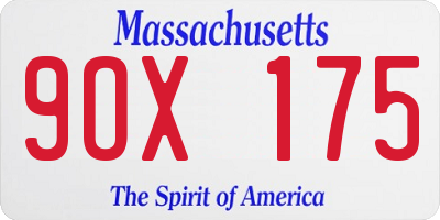 MA license plate 9OX175