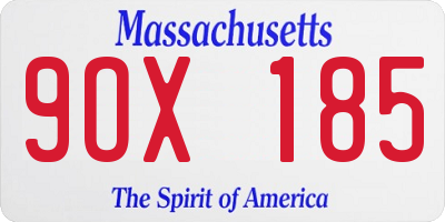 MA license plate 9OX185
