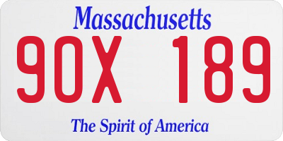MA license plate 9OX189