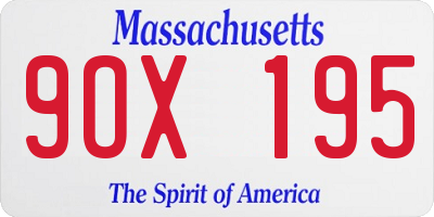 MA license plate 9OX195