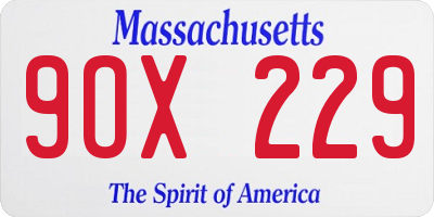 MA license plate 9OX229