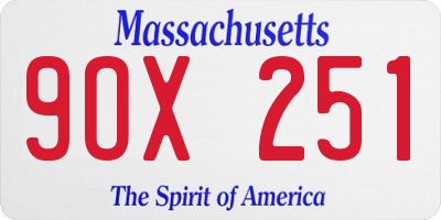 MA license plate 9OX251