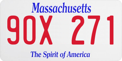 MA license plate 9OX271