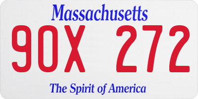 MA license plate 9OX272