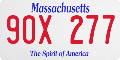 MA license plate 9OX277
