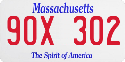 MA license plate 9OX302