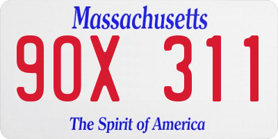 MA license plate 9OX311