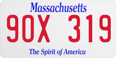 MA license plate 9OX319