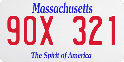 MA license plate 9OX321